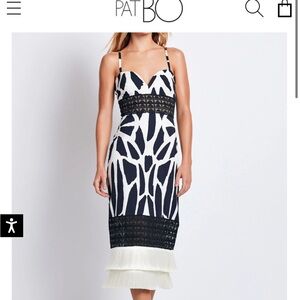Patbo FRINGE TRIM MIDI DRESS size 6